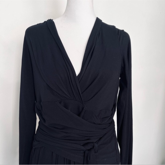 CAbi Black Dishy Dress Style 4262 Wrap Maxi Stretch Comfort Dress Size Medium - Picture 3 of 5